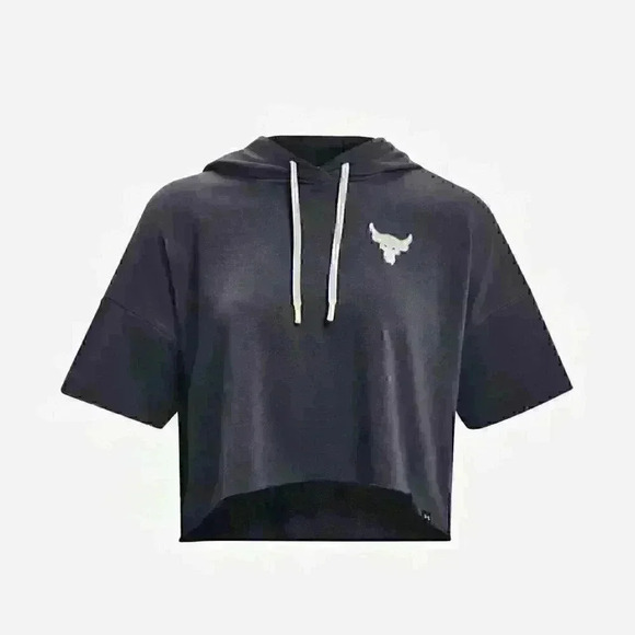 NEW! Under Armour Women's XL Armour Project Rock Rival Terry Hoodie - Picture 2 of 6